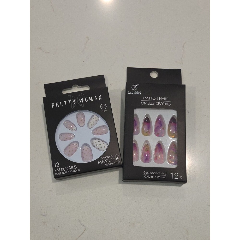 Pretty Woman & Ladybird Purple Ombre False Nail Set - 2-Pk